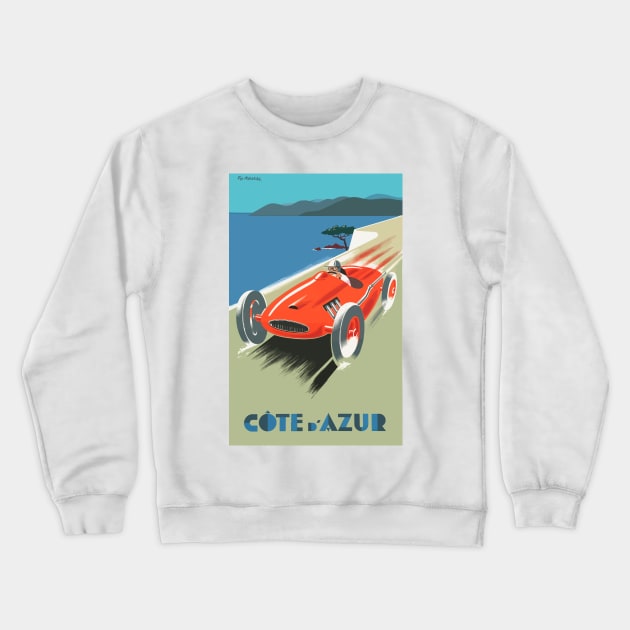Cote d'Azur - Vintage Travel Poster Crewneck Sweatshirt by Culturio